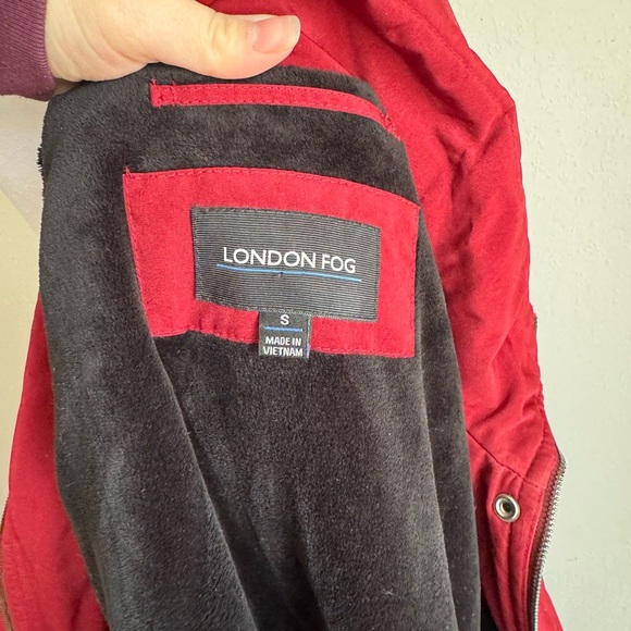 London Fog Red Zip and Button Parka Coat Womens S Winter Gorpcore Outdoor - Picture 8 of 8